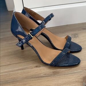 Calvin Klein Navy Blue Snakeskin Heels-7